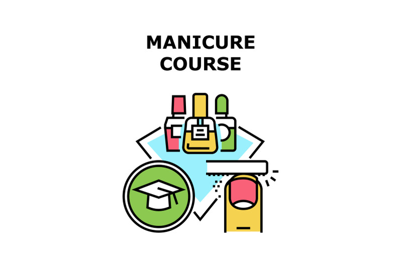 manicure-course-vector-concept-color-illustration