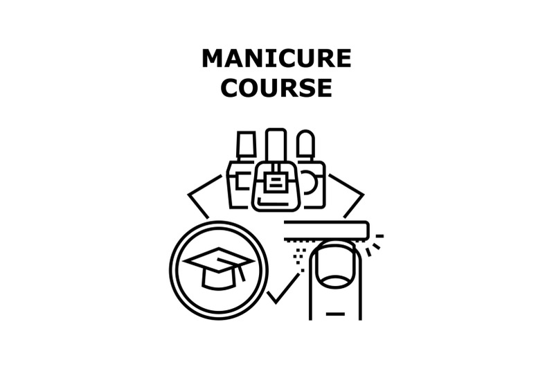 manicure-course-vector-concept-black-illustration