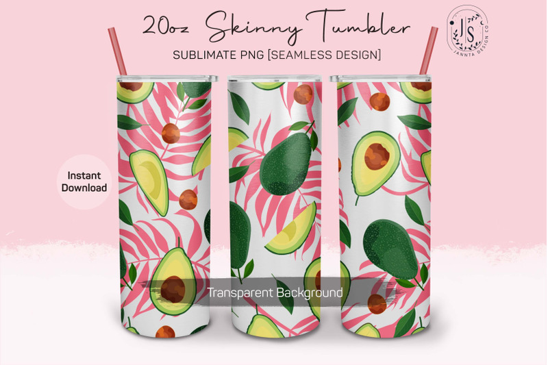 avocado-fruit-20oz-tumbler-sublimation-wraps