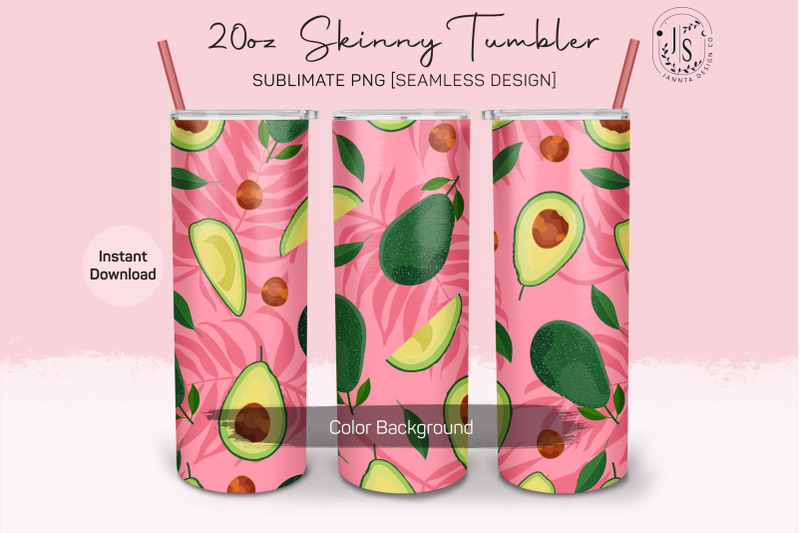 avocado-fruit-20oz-tumbler-sublimation-wraps