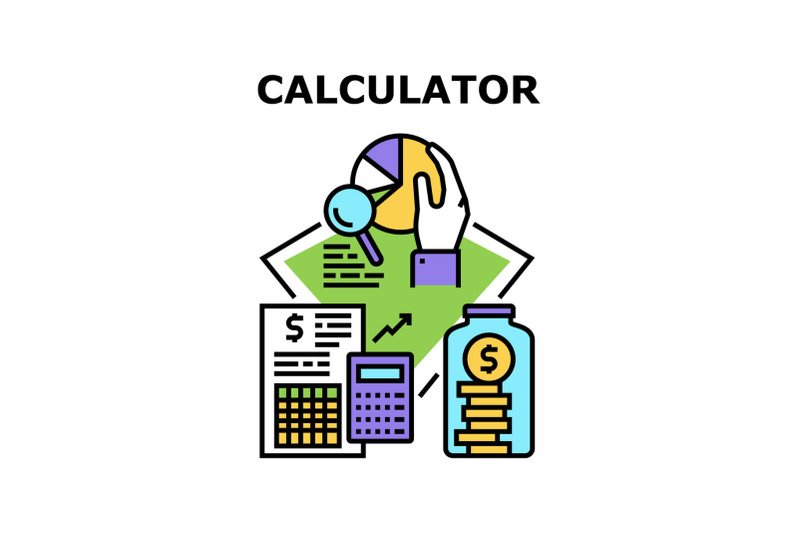 calculator-tool-vector-concept-color-illustration