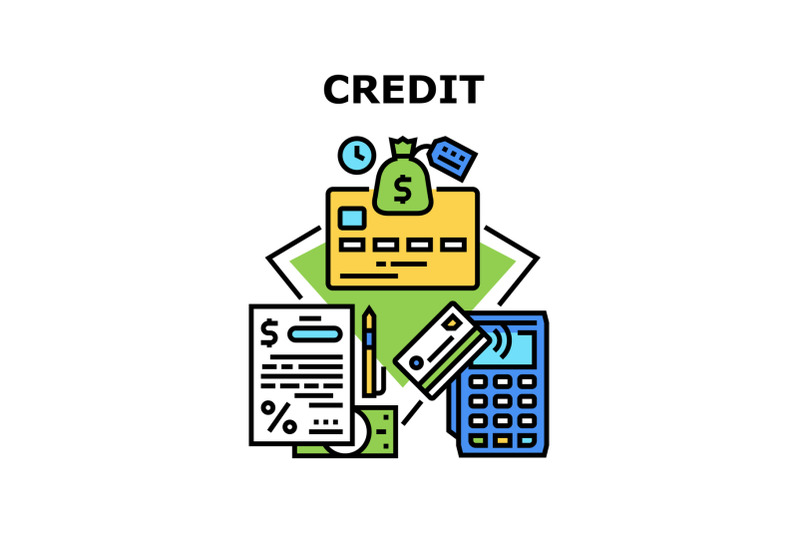 credit-money-vector-concept-color-illustration