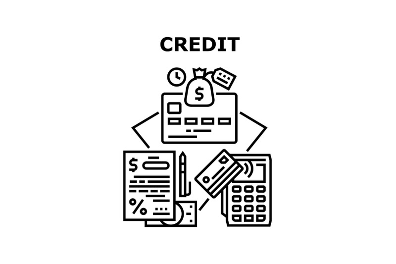 credit-money-vector-concept-black-illustration