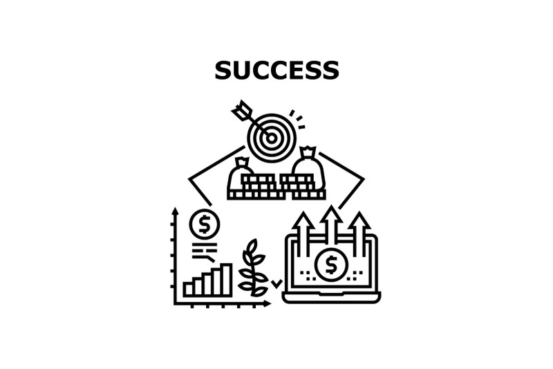 success-economic-vector-concept-black-illustration