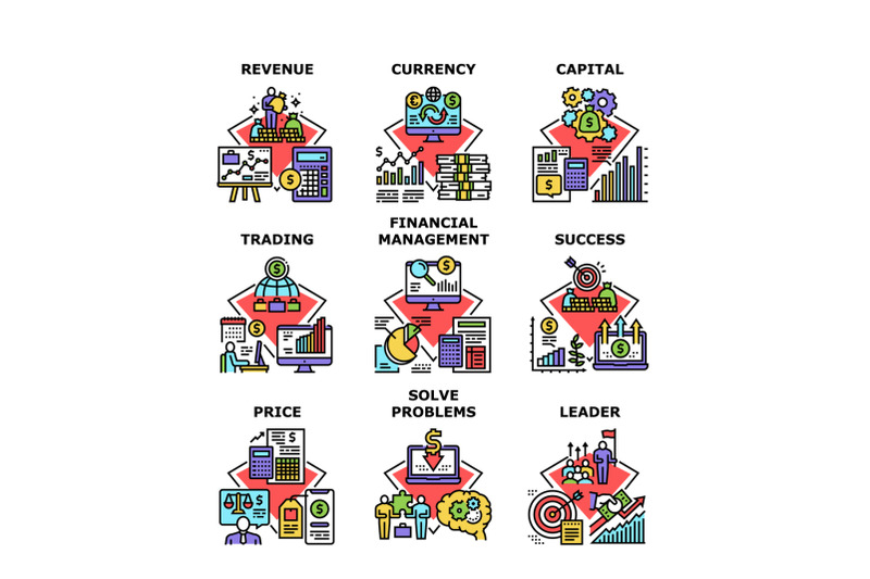 finance-revenue-set-icons-vector-illustrations