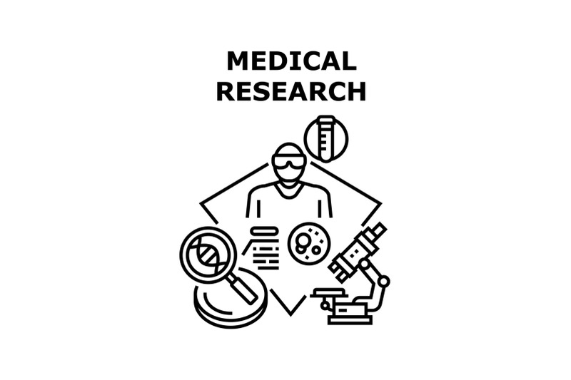 medical-research-vector-concept-black-illustration