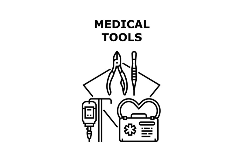 medical-tools-vector-concept-black-illustration