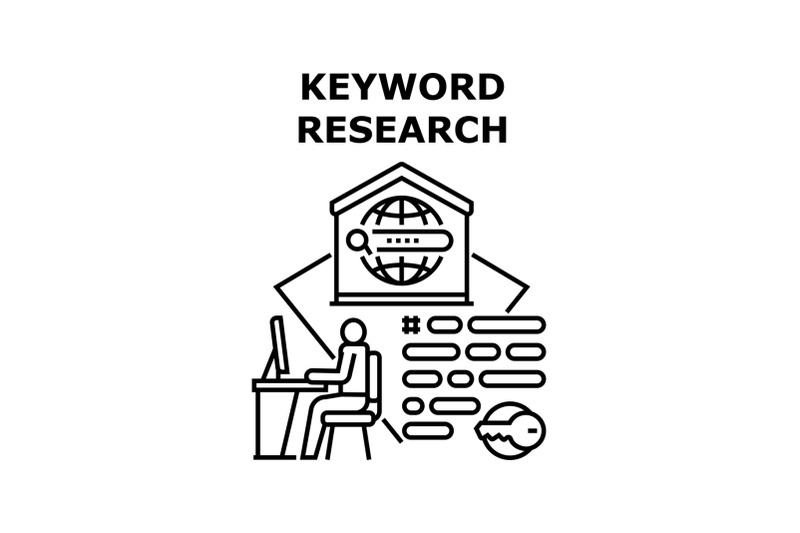 keyword-research-icon-vector-illustration