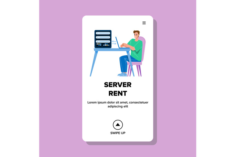 businessman-server-rent-for-online-business-vector