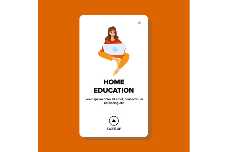 online-home-education-student-on-laptop-vector