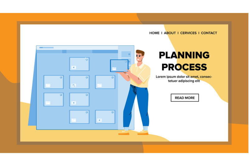 planning-process-for-organization-work-time-vector