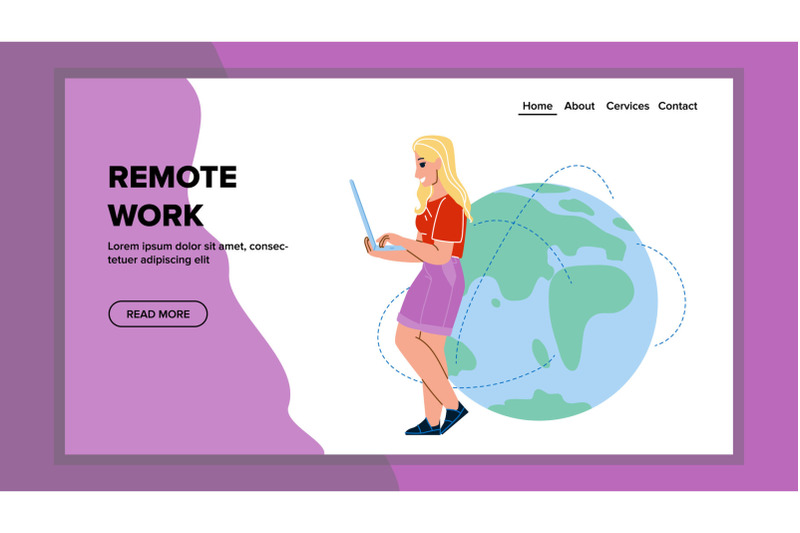 remote-work-working-young-woman-manager-vector