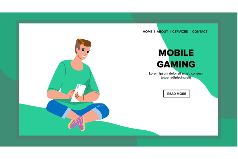 man-sitting-on-floor-and-mobile-gaming-vector