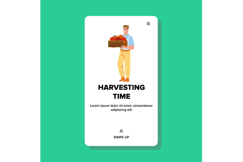 man-harvesting-time-occupation-in-orchard-vector