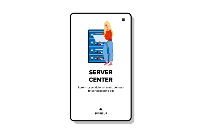 server-center-worker-checking-equipment-vector