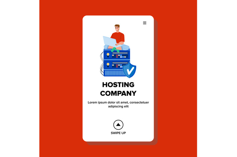 hosting-company-worker-checking-server-vector