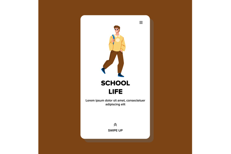 school-life-enjoying-schoolboy-teenager-vector