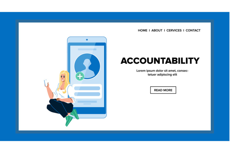 accountability-and-using-application-girl-vector