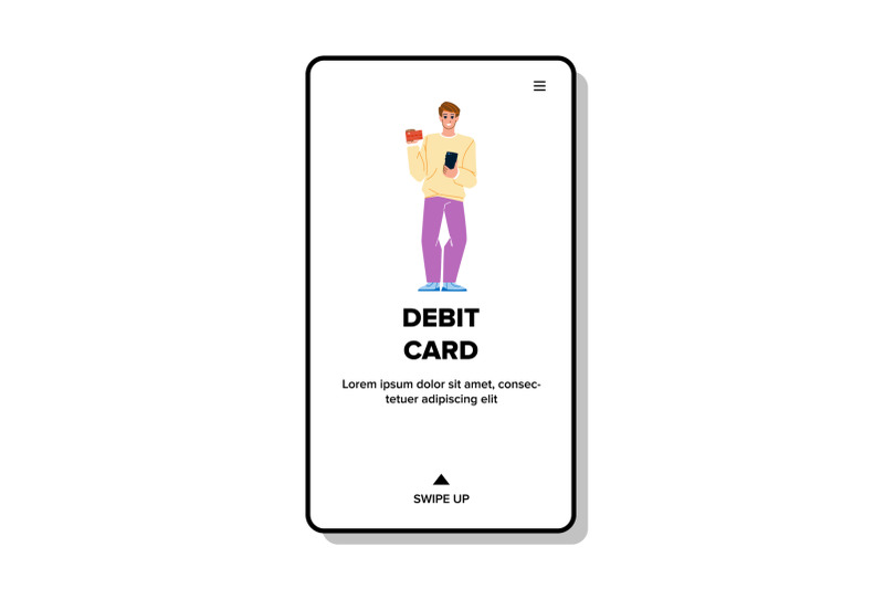 bank-debit-card-holding-man-for-payment-vector
