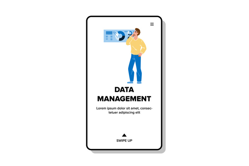 data-management-and-researching-manager-vector