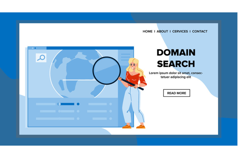 domain-search-young-woman-in-internet-space-vector