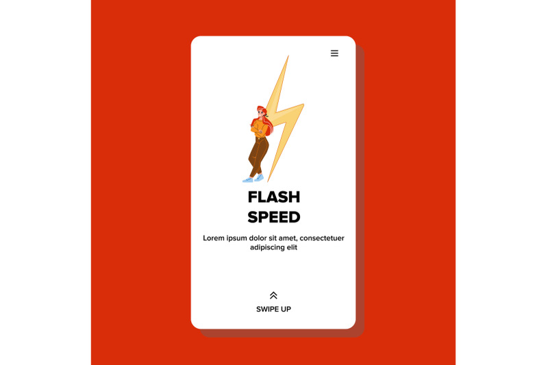 flash-speed-internet-using-young-woman-vector