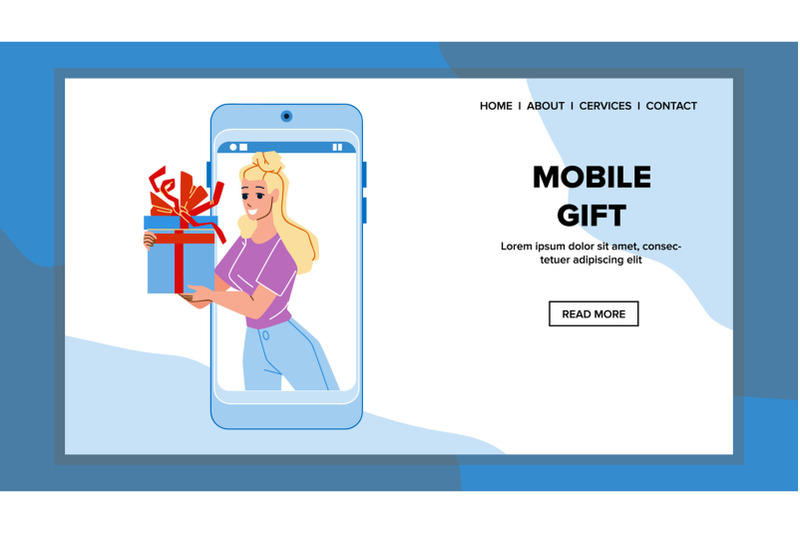 mobile-gift-woman-sending-in-messenger-vector