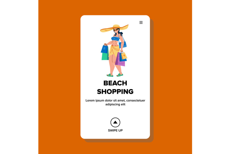beach-shopping-young-woman-on-vacation-vector