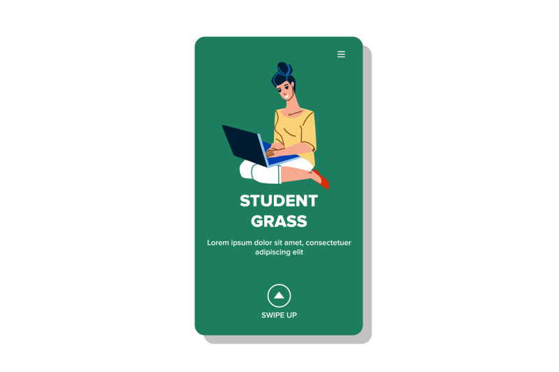 student-sitting-on-grass-in-park-and-study-vector