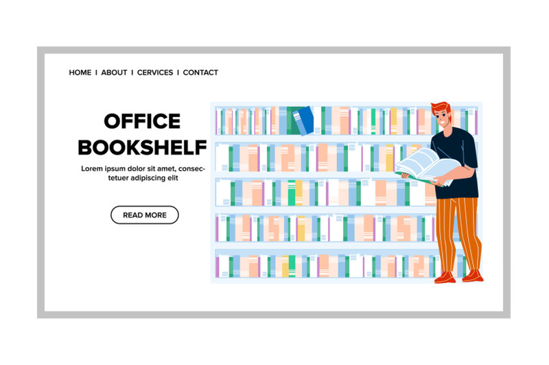 office-bookshelf-with-business-literature-vector