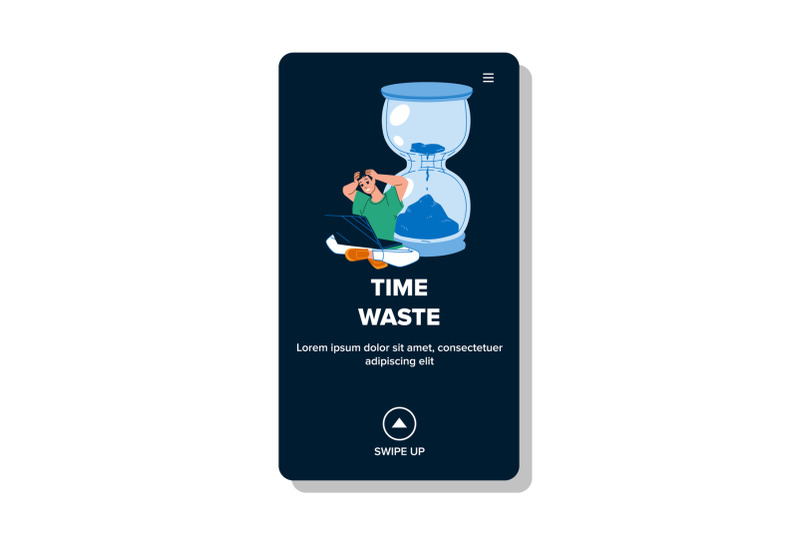 time-waste-boy-on-computer-in-internet-vector