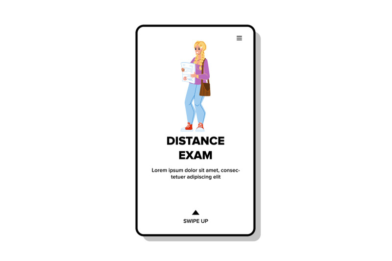 distance-exam-girl-student-passed-success-vector