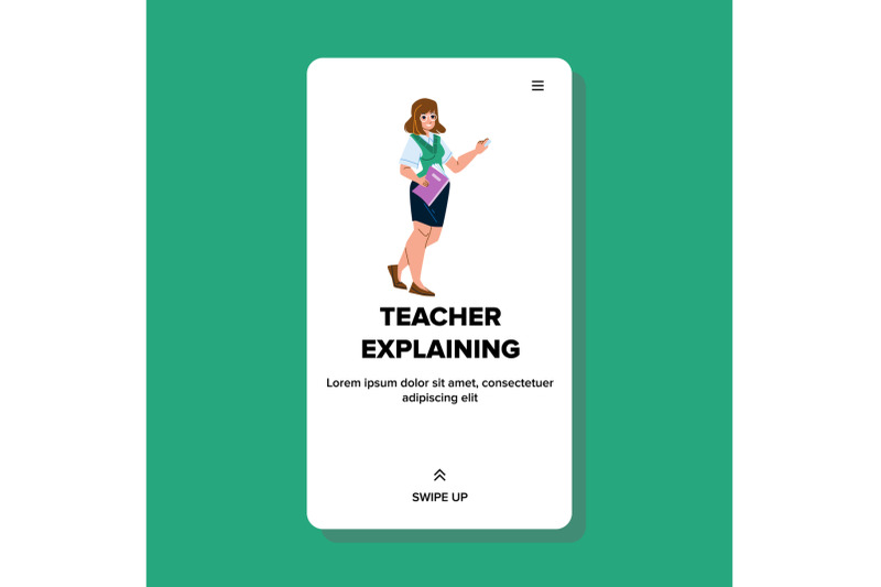 teacher-explaining-lesson-theme-in-school-vector