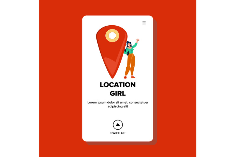 gps-location-girl-share-in-internet-online-vector