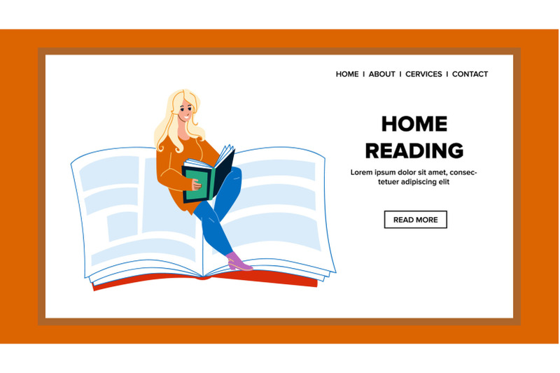 home-reading-vector