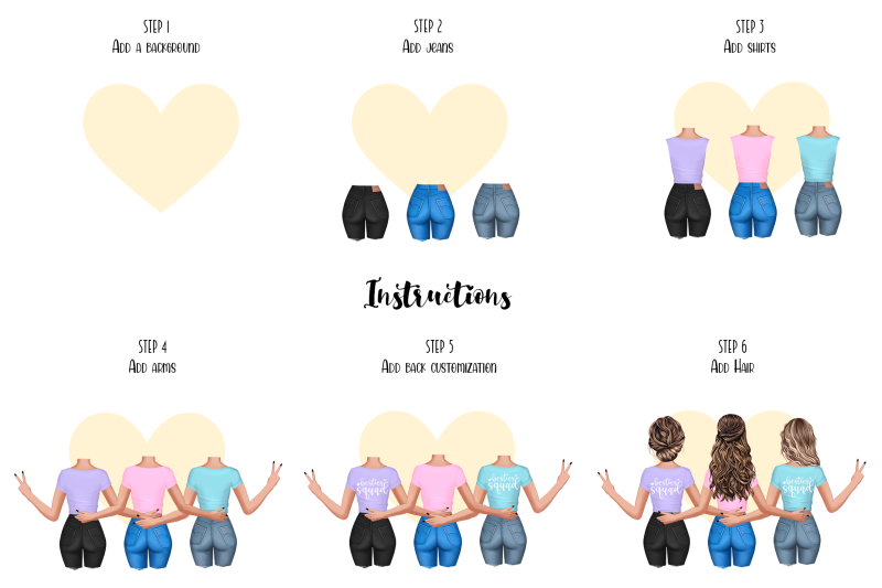 best-friends-jackets-clipart-custom-besties-soul-sisters-illustration