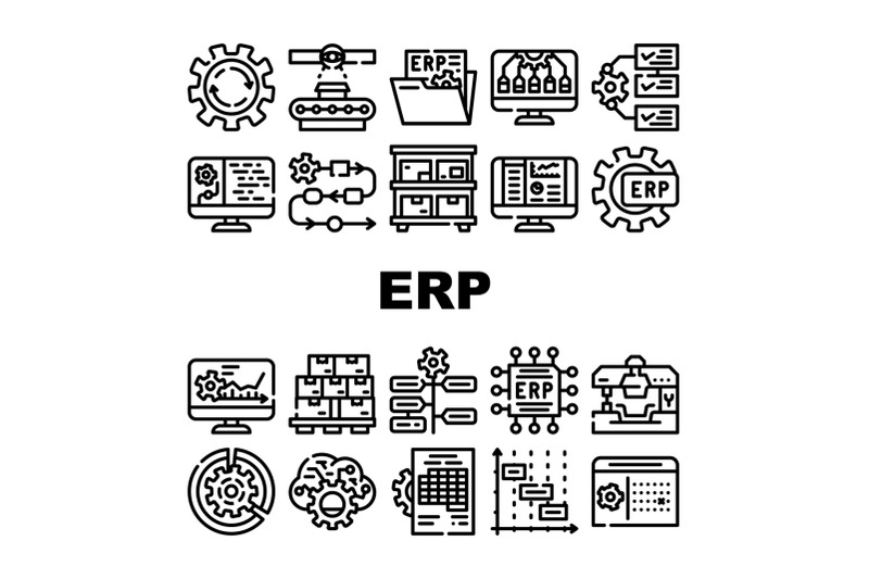 erp-enterprise-resource-planning-icons-set-vector