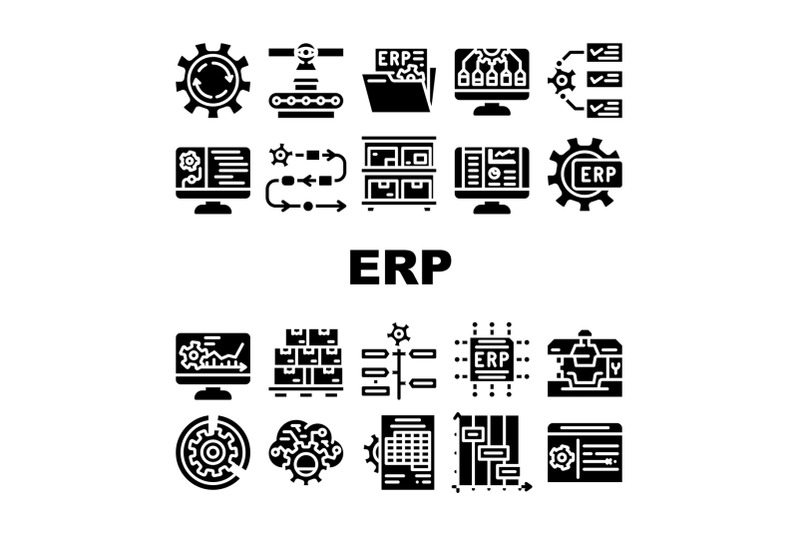 erp-enterprise-resource-planning-icons-set-vector