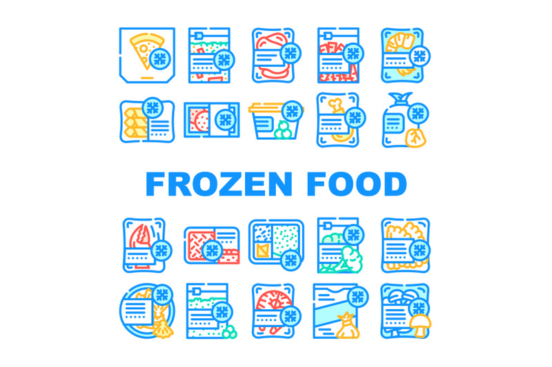 frozen-food-storage-packaging-icons-set-vector