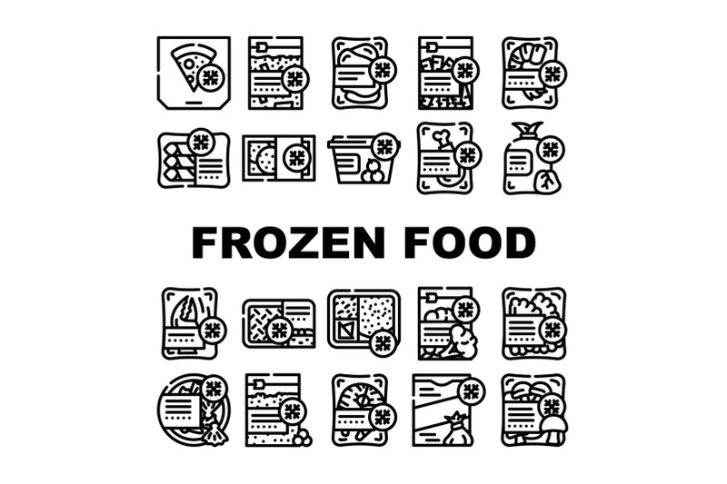 frozen-food-storage-packaging-icons-set-vector