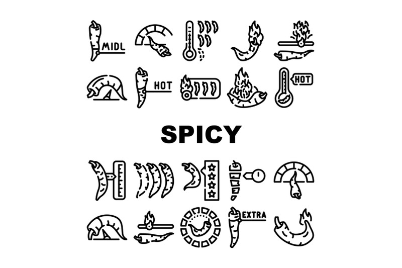 spicy-pepper-different-scale-icons-set-vector