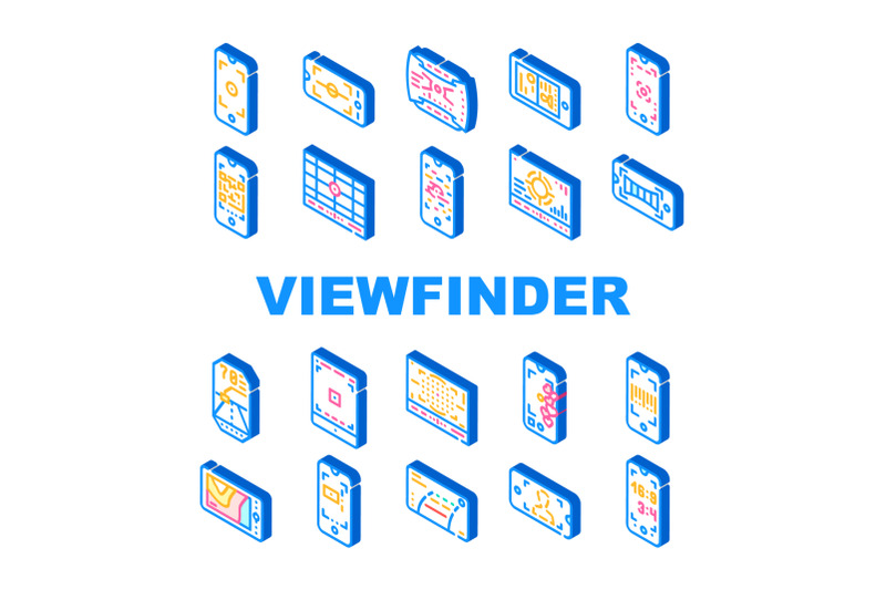 viewfinder-smartphone-function-icons-set-vector