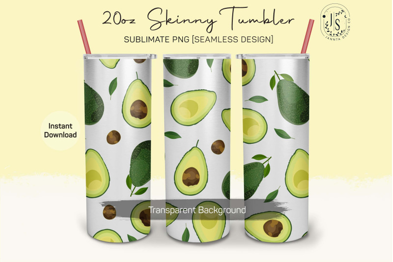 avocado-fruit-20oz-tumbler-sublimation-wraps