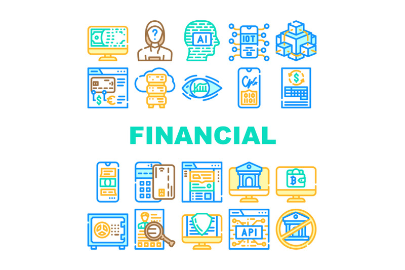 financial-technology-and-software-icons-set-vector