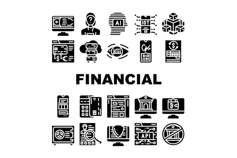 financial-technology-and-software-icons-set-vector