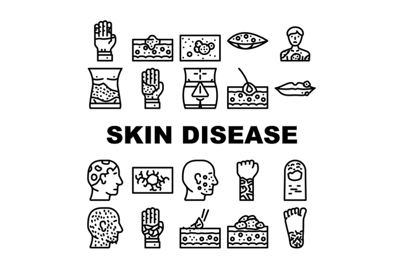 skin-disease-human-health-problem-icons-set-vector