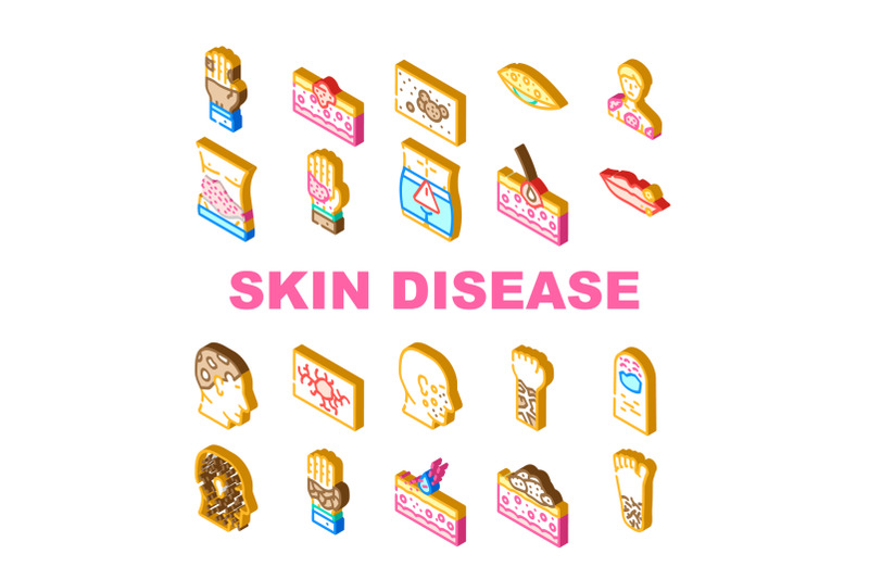 skin-disease-human-health-problem-icons-set-vector