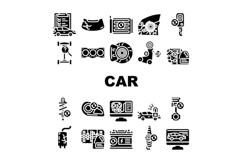 car-service-technical-maintenance-icons-set-vector