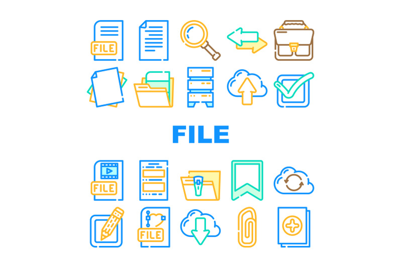 file-computer-digital-document-icons-set-vector