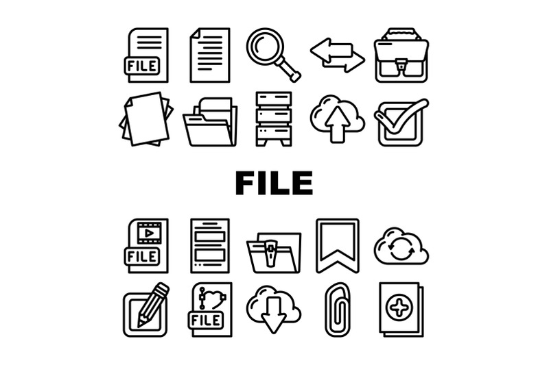 file-computer-digital-document-icons-set-vector